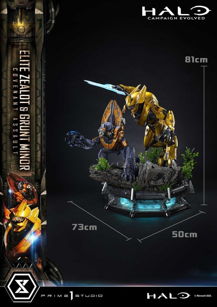 Halo: Campaign Evolved Ultimate Premium Masterline Series Statue 1/4 Elite Zealot & Grunt Minor: Covenant Assault 81 cm