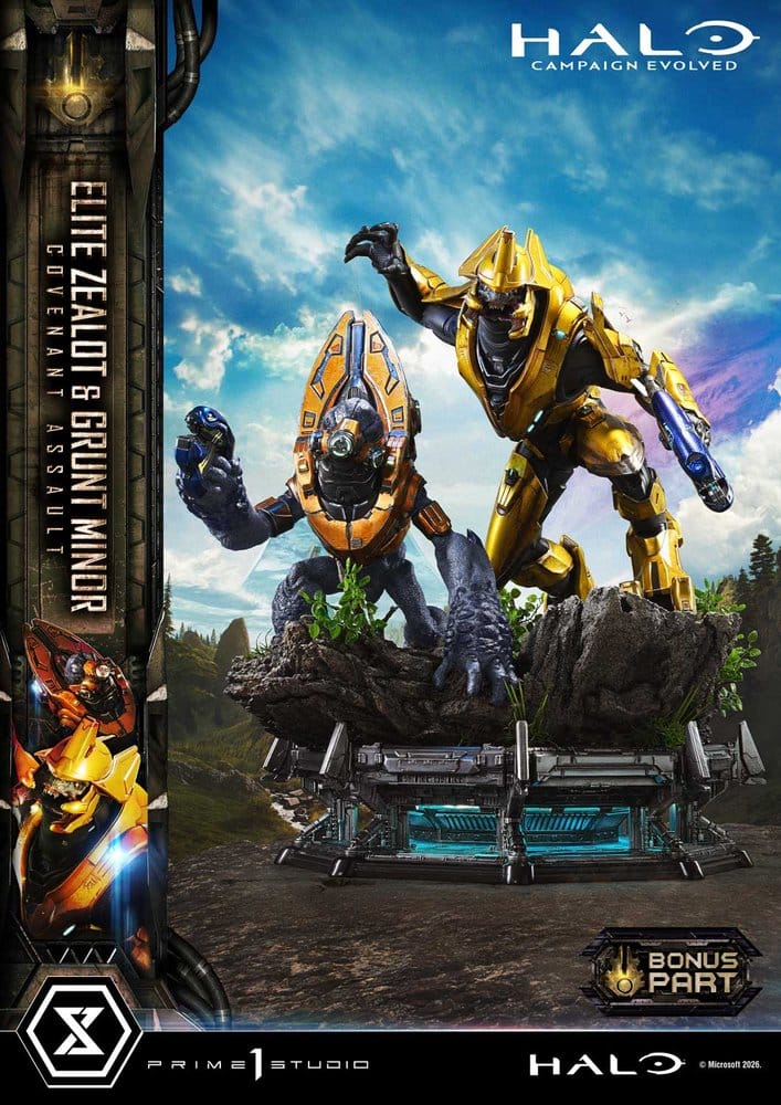 Halo: Campaign Evolved Ultimate Premium Masterline Series Statue 1/4 Elite Zealot & Grunt Minor: Covenant Assault Bonus Version 81 cm