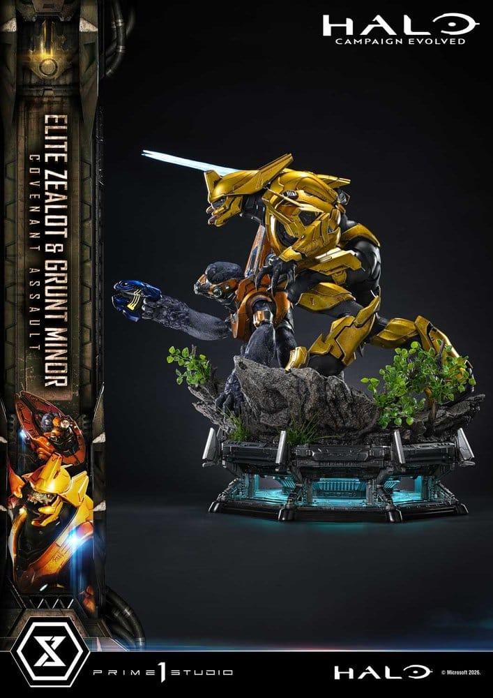 Halo: Campaign Evolved Ultimate Premium Masterline Series Statue 1/4 Elite Zealot & Grunt Minor: Covenant Assault Bonus Version 81 cm