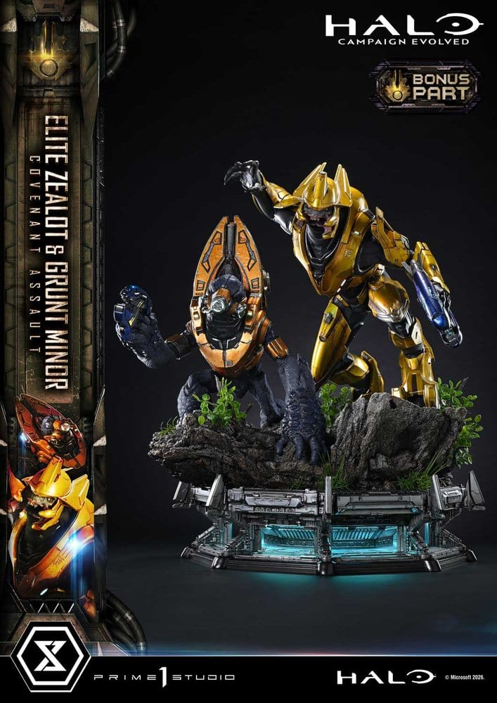 Halo: Campaign Evolved Ultimate Premium Masterline Series Statue 1/4 Elite Zealot & Grunt Minor: Covenant Assault Bonus Version 81 cm