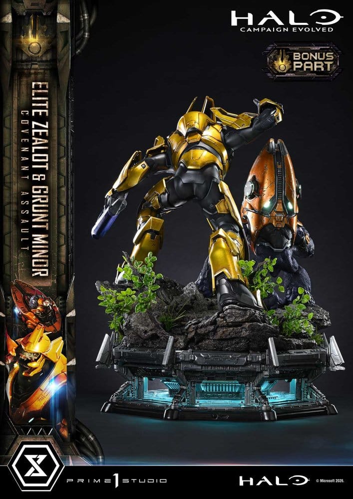 Halo: Campaign Evolved Ultimate Premium Masterline Series Statue 1/4 Elite Zealot & Grunt Minor: Covenant Assault Bonus Version 81 cm