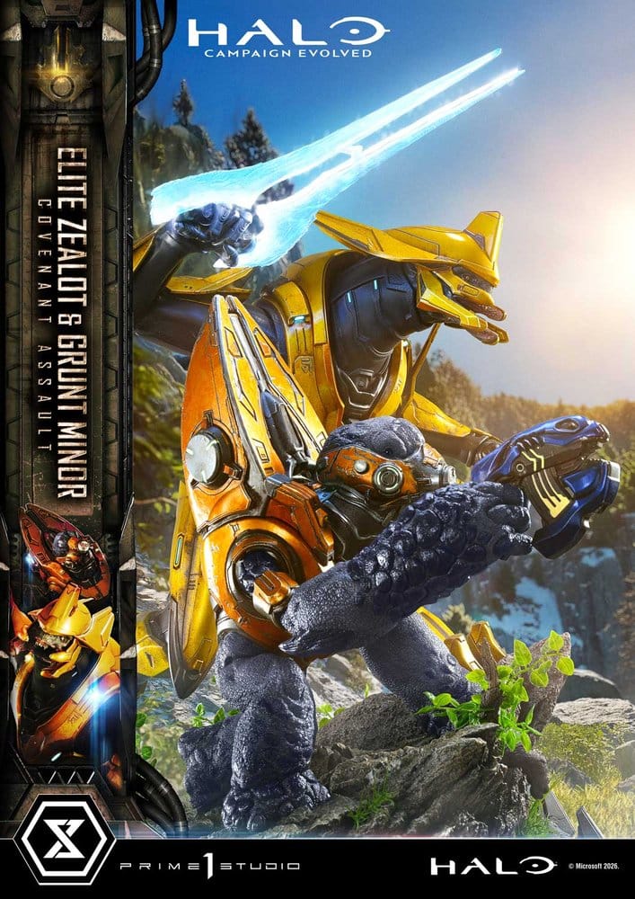 Halo: Campaign Evolved Ultimate Premium Masterline Series Statue 1/4 Elite Zealot & Grunt Minor: Covenant Assault Bonus Version 81 cm