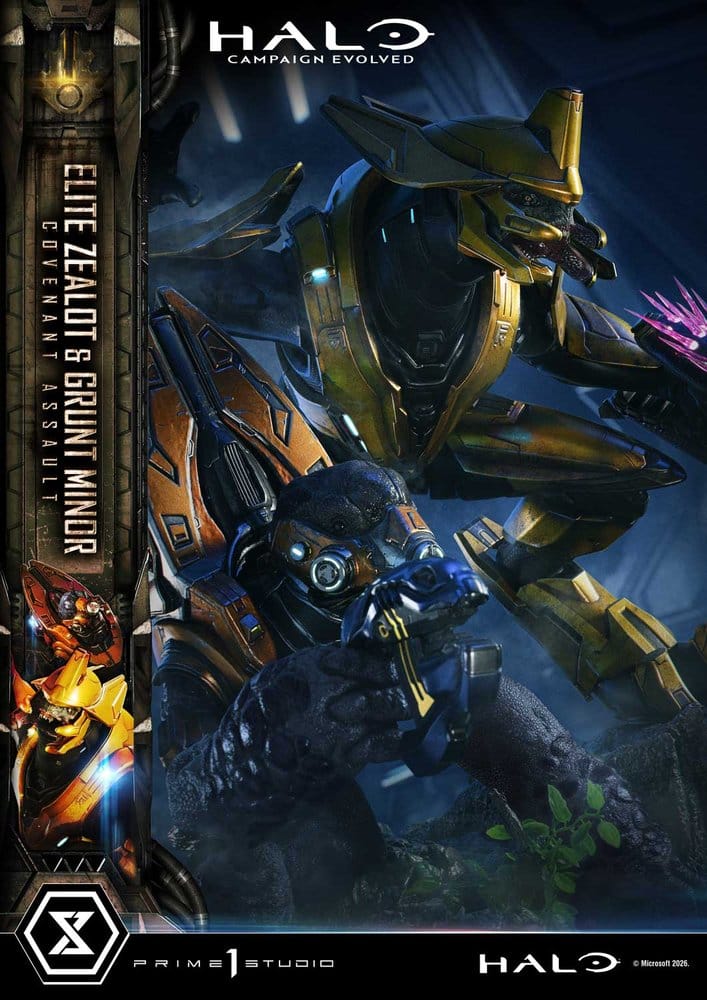 Halo: Campaign Evolved Ultimate Premium Masterline Series Statue 1/4 Elite Zealot & Grunt Minor: Covenant Assault Bonus Version 81 cm