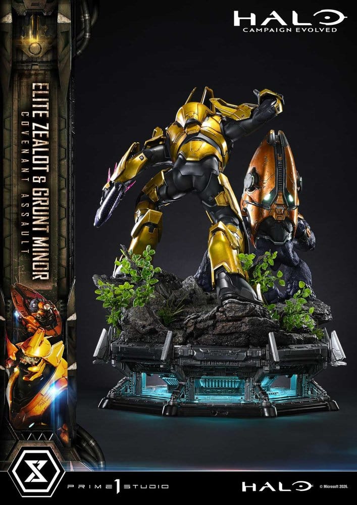 Halo: Campaign Evolved Ultimate Premium Masterline Series Statue 1/4 Elite Zealot & Grunt Minor: Covenant Assault Bonus Version 81 cm