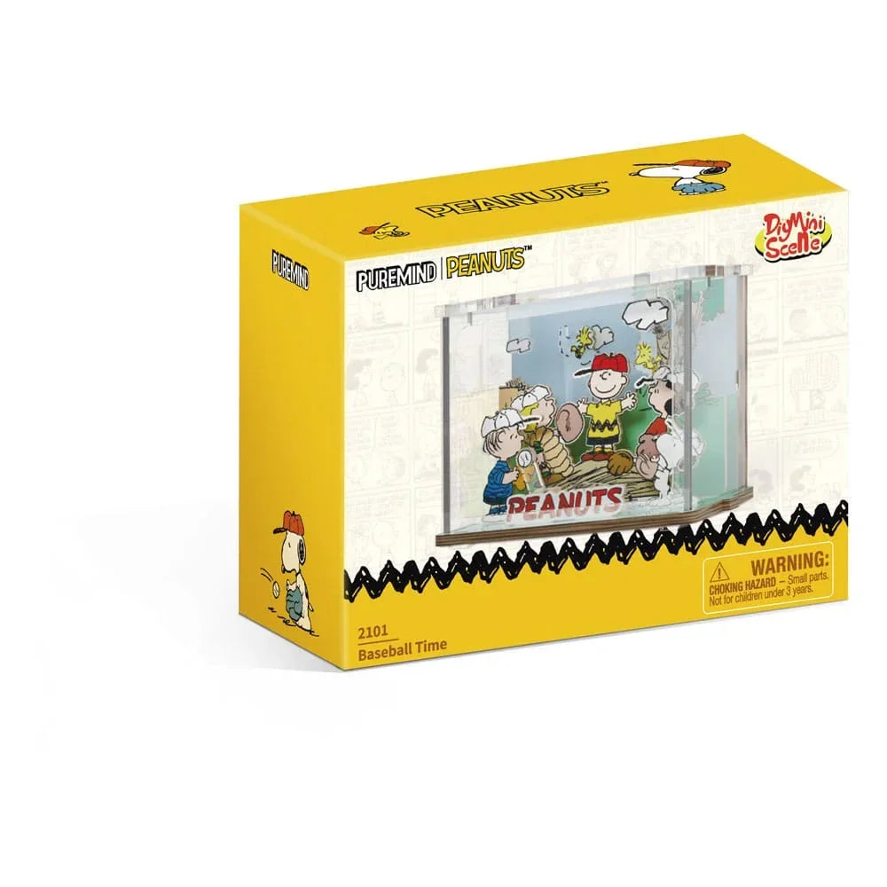 Peanuts Puremind DIY Konstruktionsset Mini Scen Baseball Tid Pantasy