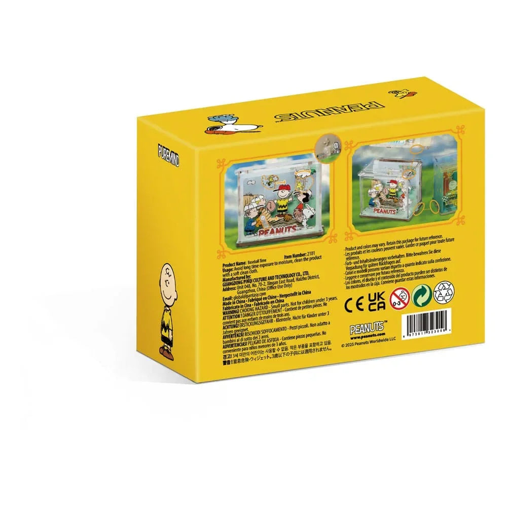 Peanuts Puremind DIY Konstruktionsset Mini Scen Baseball Tid Pantasy