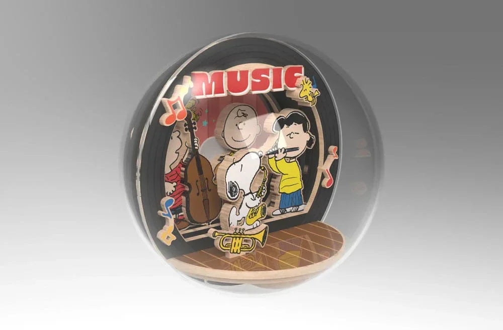 Peanuts Puremind Modellkit: Träglob med Teater och Musiknatt Pantasy