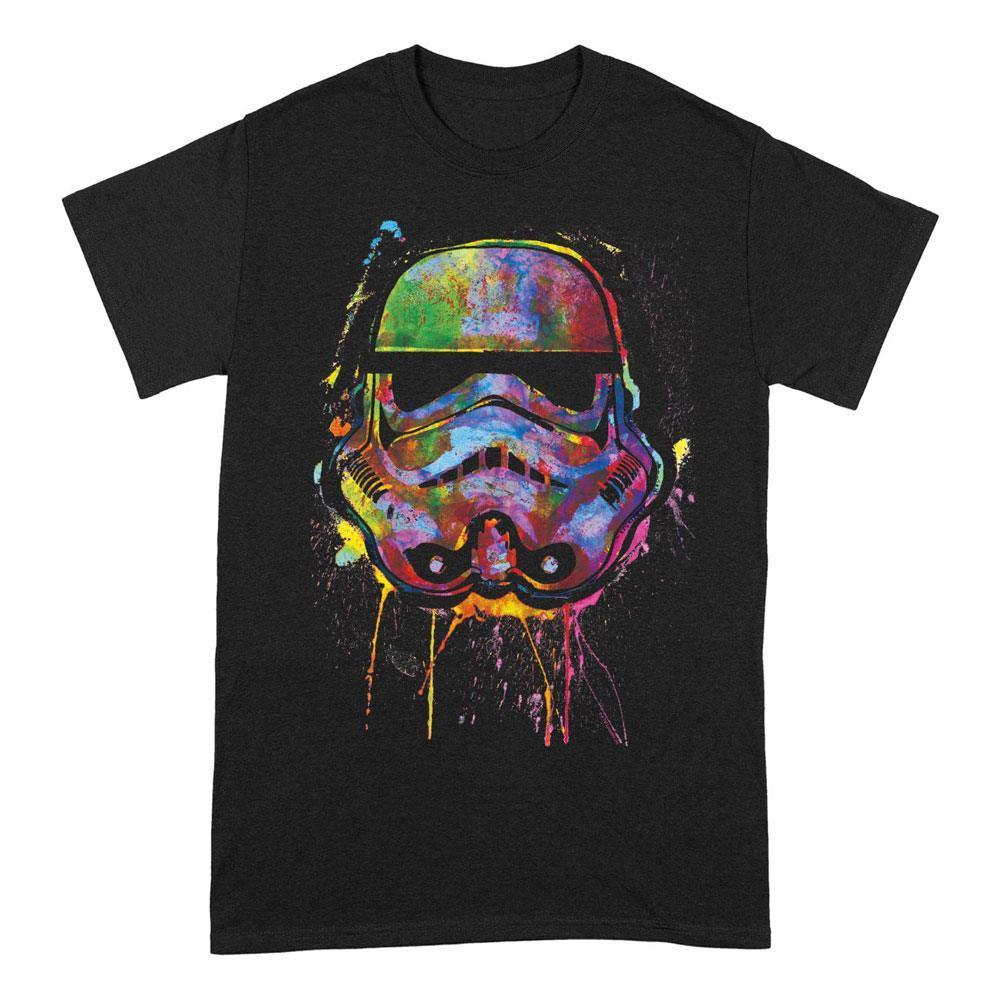 Star Wars T-shirt med målarsplatter och hjälm - Storlek L PCMerch