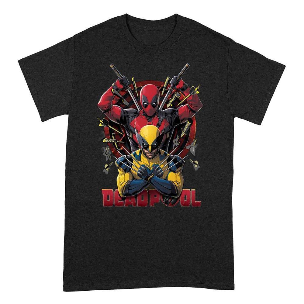 Deadpool T-Shirt med Deadpool och Wolverine Pose - Storlek M