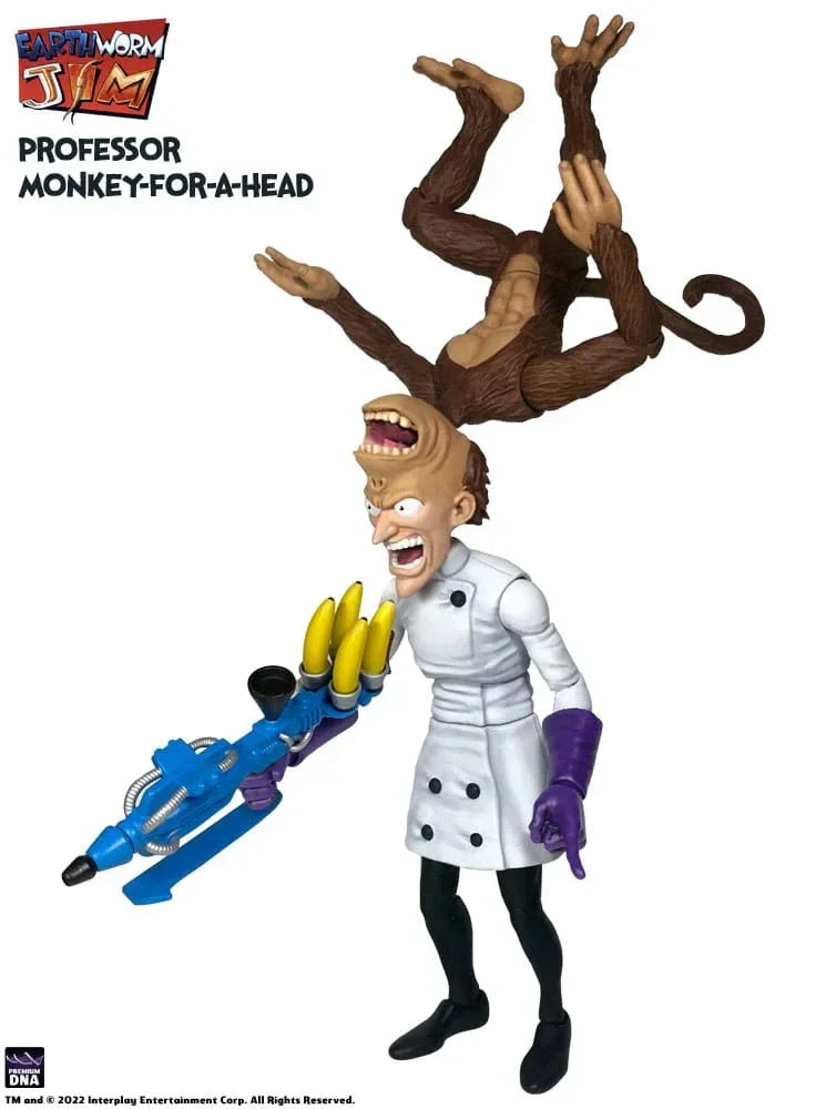 Earthworm Jim Action Figur Wave 1: Professor Monkey-For-A-Head 28 cm Premium DNA Toys
