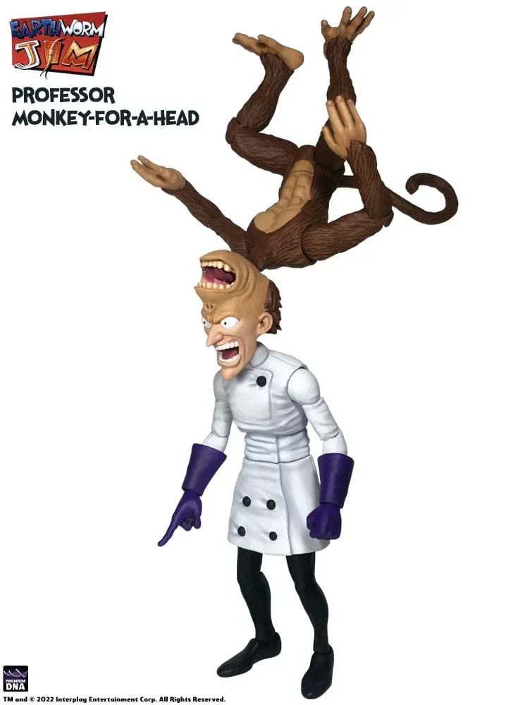 Earthworm Jim Action Figur Wave 1: Professor Monkey-For-A-Head 28 cm Premium DNA Toys