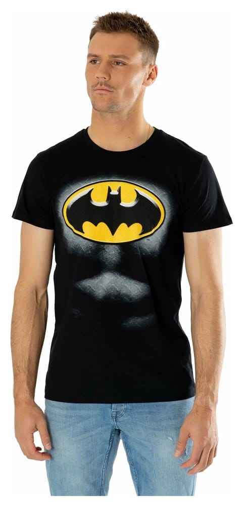 DC Comics T-Shirt Batman-logotyp Riven Fals Storlek L