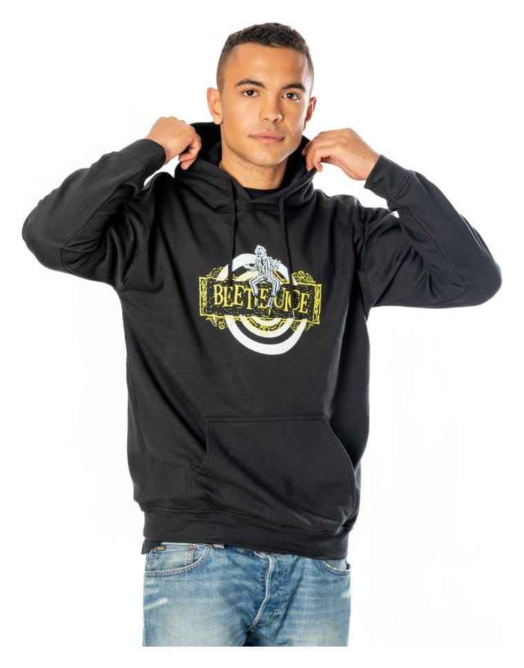 Beetlejuice Hoodie med Spiralmotiv Storlek M