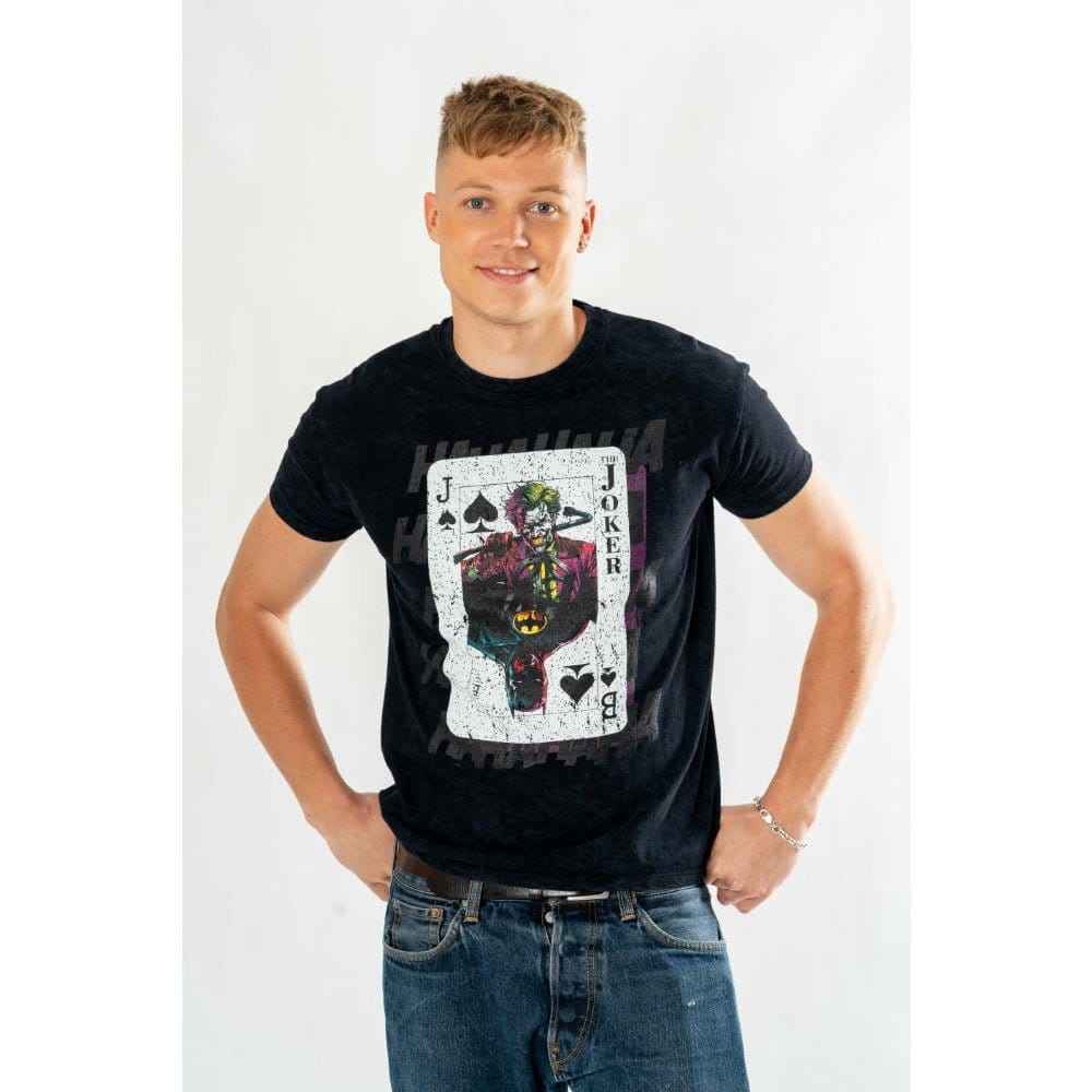DC Comics T-shirt The Joker Syraförtvättad Spelkort Storlek XL