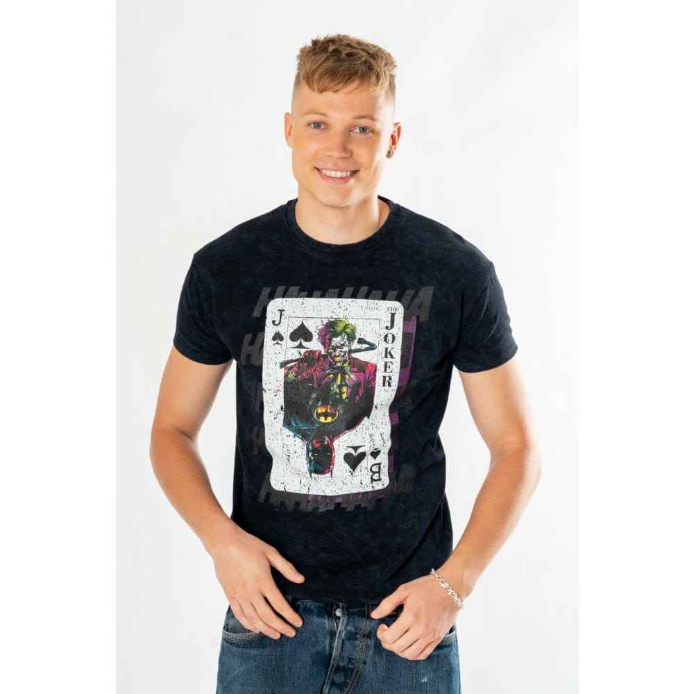 DC Comics T-shirt The Joker Syraförtvättad Spelkort Storlek XL