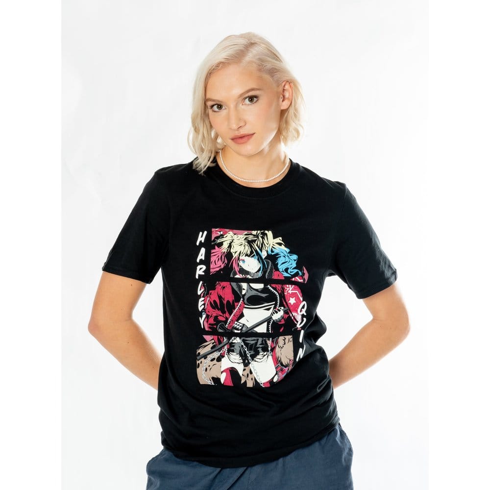 DC Comics T-shirt med Harley Quinn i Anime Comic-stil