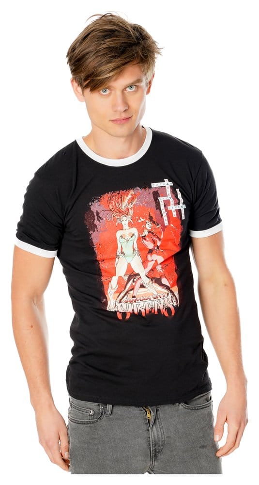 Gotham City Sirens T-Shirt Crossword Black Ringer