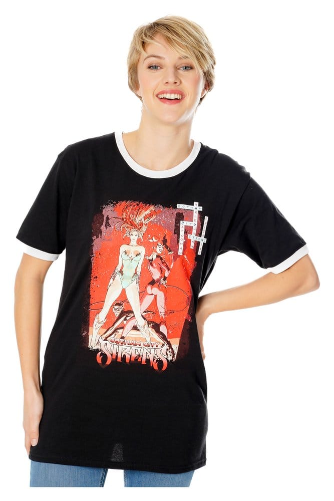 Gotham City Sirens T-Shirt Crossword Black Ringer