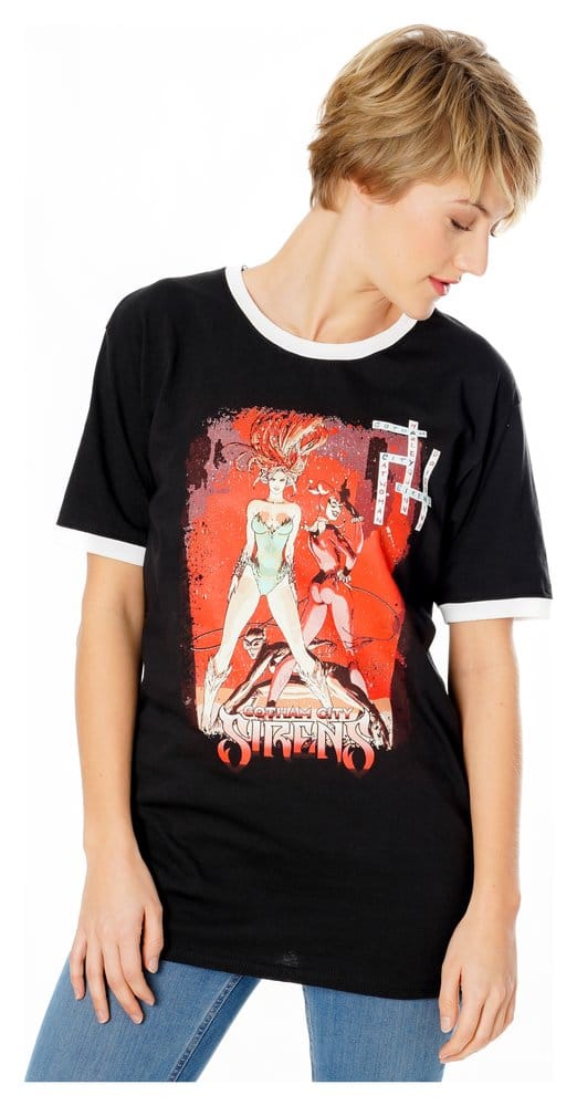 Gotham City Sirens T-Shirt Crossword Black Ringer