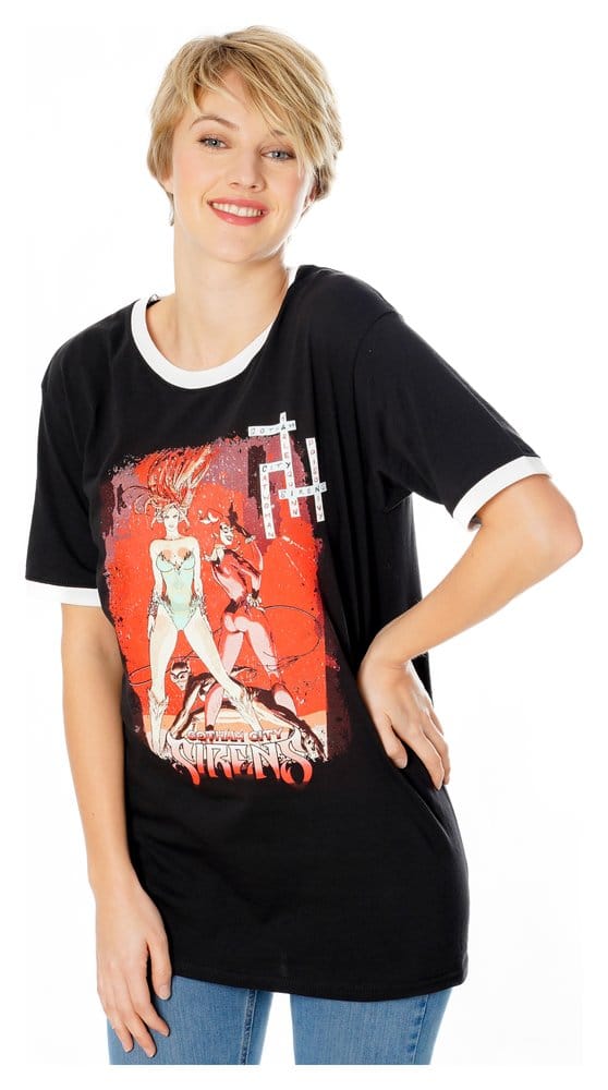 Gotham City Sirens T-Shirt Crossword Black Ringer