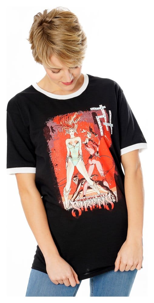 Gotham City Sirens T-Shirt Crossword Black Ringer