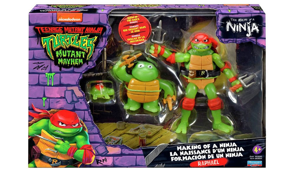 Teenage Mutant Ninja Turtles: Mutant Mayhem Action Figur 3-Pack Raphael Evolution 10 cm Playmates
