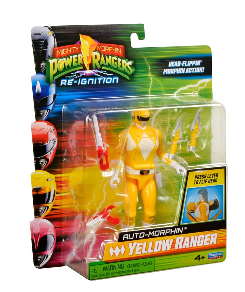 Mighty Morphin Power Rangers Action Figur Auto-Morphin Yellow Ranger 12 cm Playmates