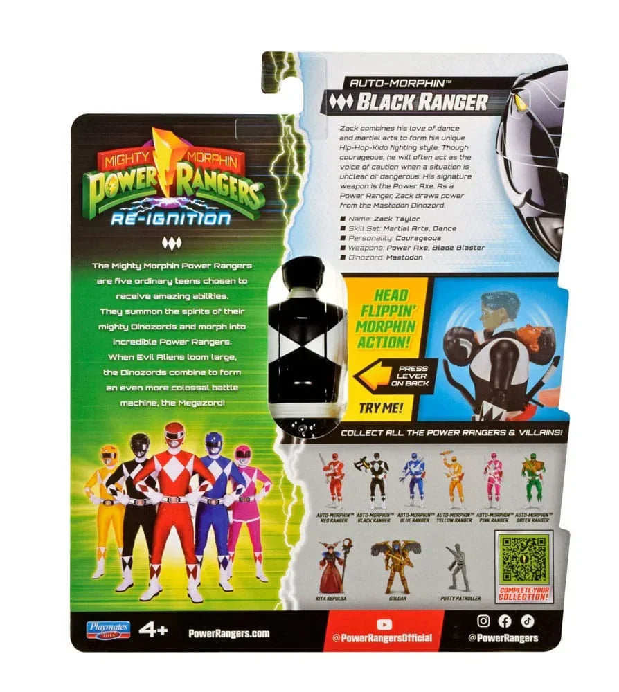 Mighty Morphin Power Rangers Action Figur Auto-Morphin Black Ranger 12 cm Playmates