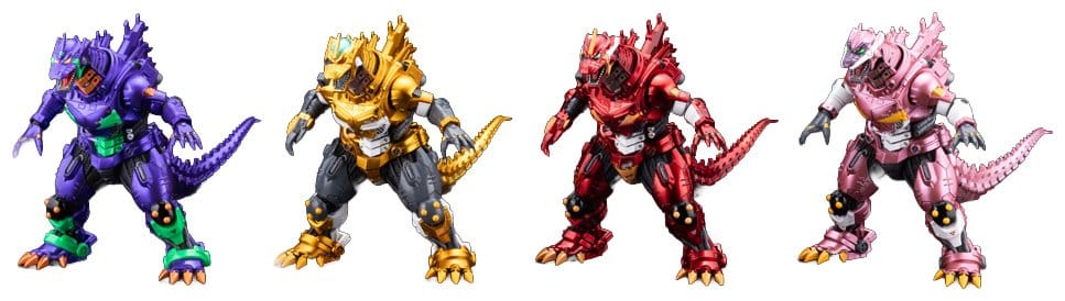 Godzilla x Evangelion Gekizou Series Figures 4-Pack Type-3 Kiryu Eva Color Ver. Metallic Color Limited Version 9 cm