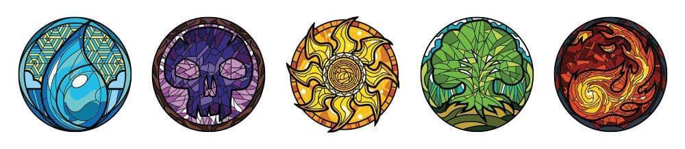 Magic: The Gathering Pins Blind Box Mystery Stained Glass Lands Assortment (10) Pinfinity