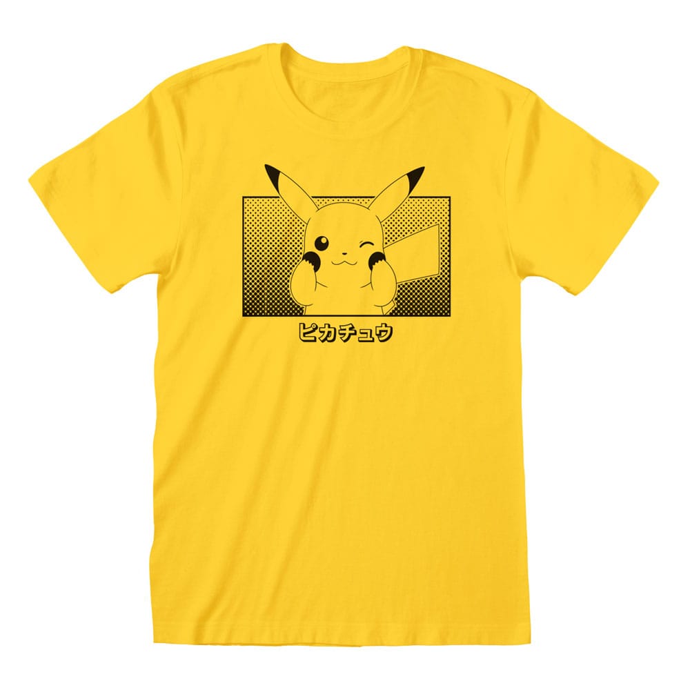 Pokemon T-Shirt Pikachu Katakana Storlek M Heroes Inc