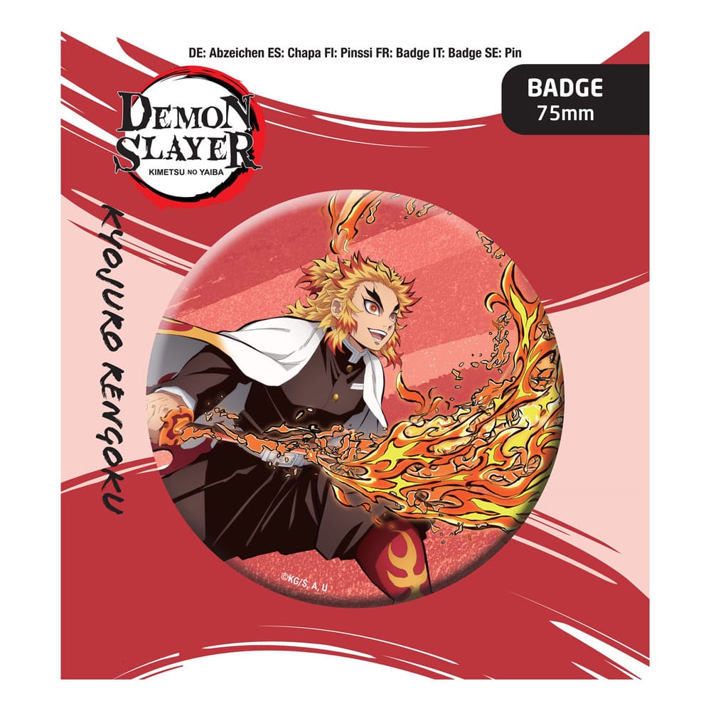 Demon Slayer: Kimetsu no Yaiba Kyojuro Rengoku Pin Badge POPbuddies