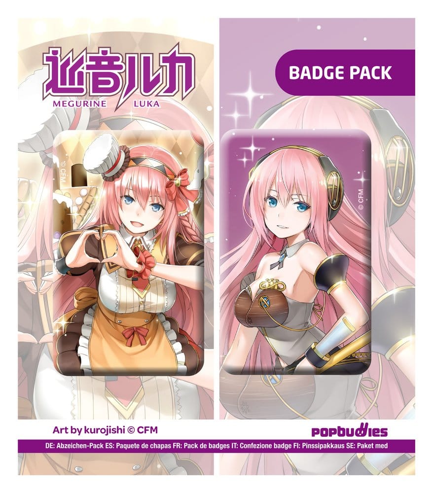 Vocaloid Knapp 2-Pack Megurine Luka (Illustration av kurojish)