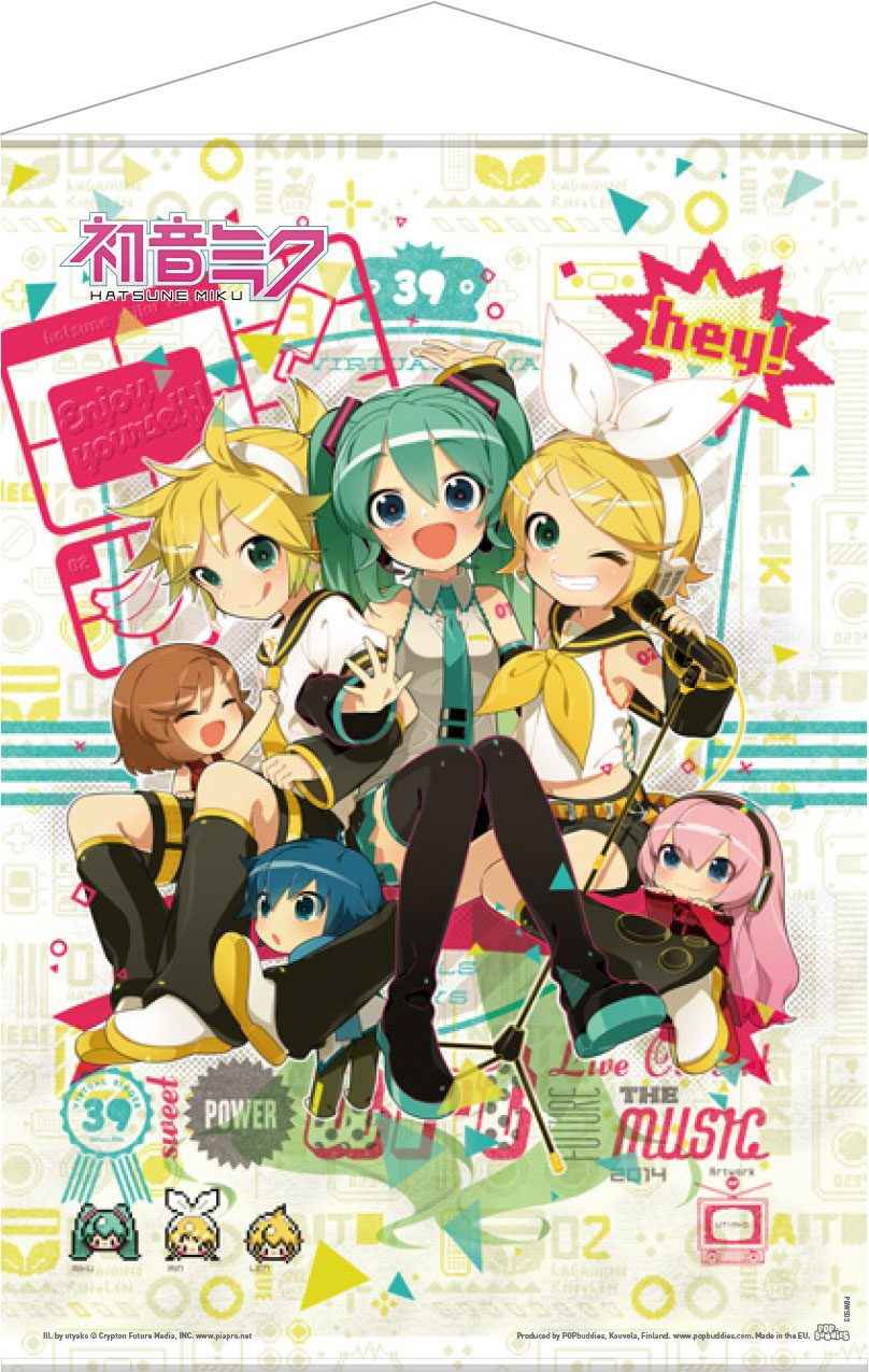 Vocaloid Väggscroll Hey! Piapro Karaktärer 50 x 70 cm