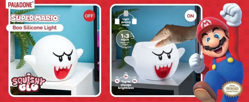 Super Mario SquishyGlo Silicon Light Boo Rechargeable V2 14 cm