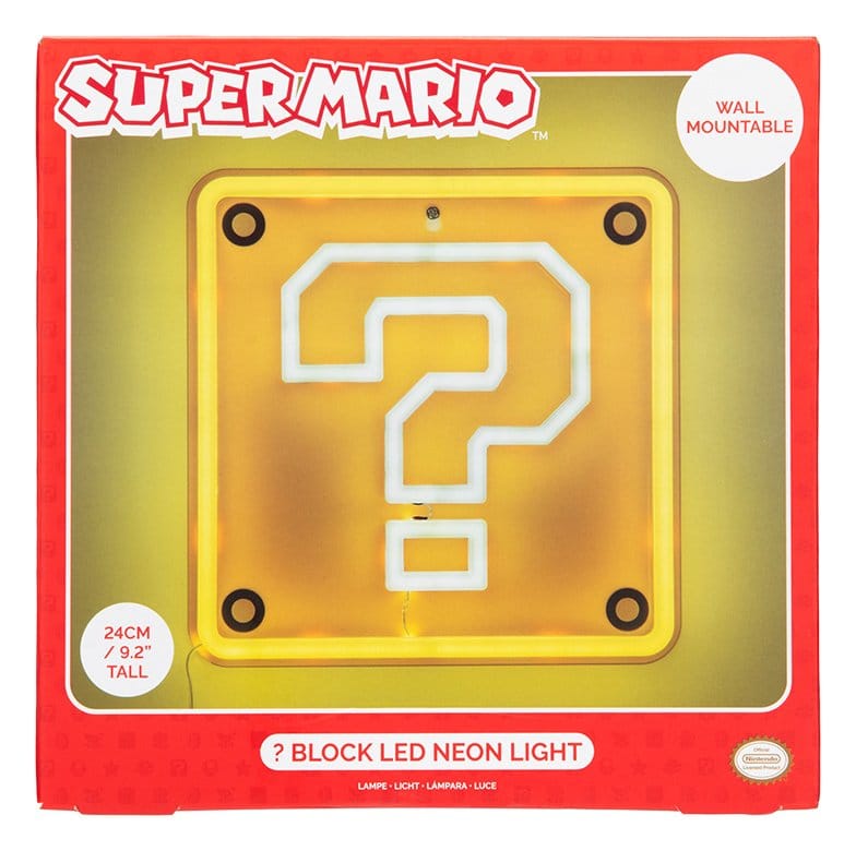 Super Mario LED Neon vägglampa Question Block 24 x 24 cm