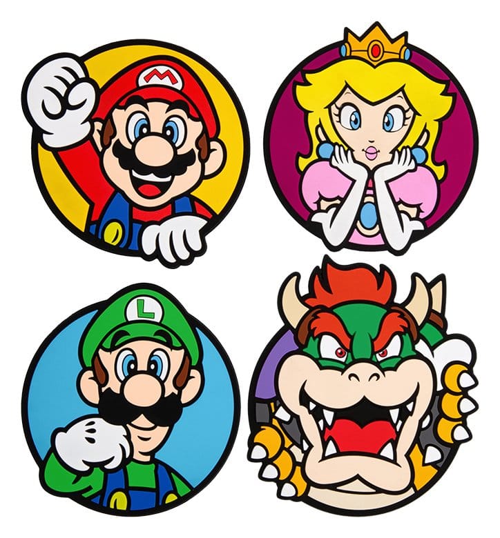 Super Mario glasunderlägg 4-pack