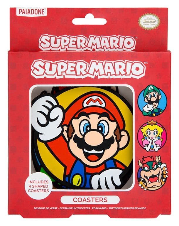 Super Mario glasunderlägg 4-pack