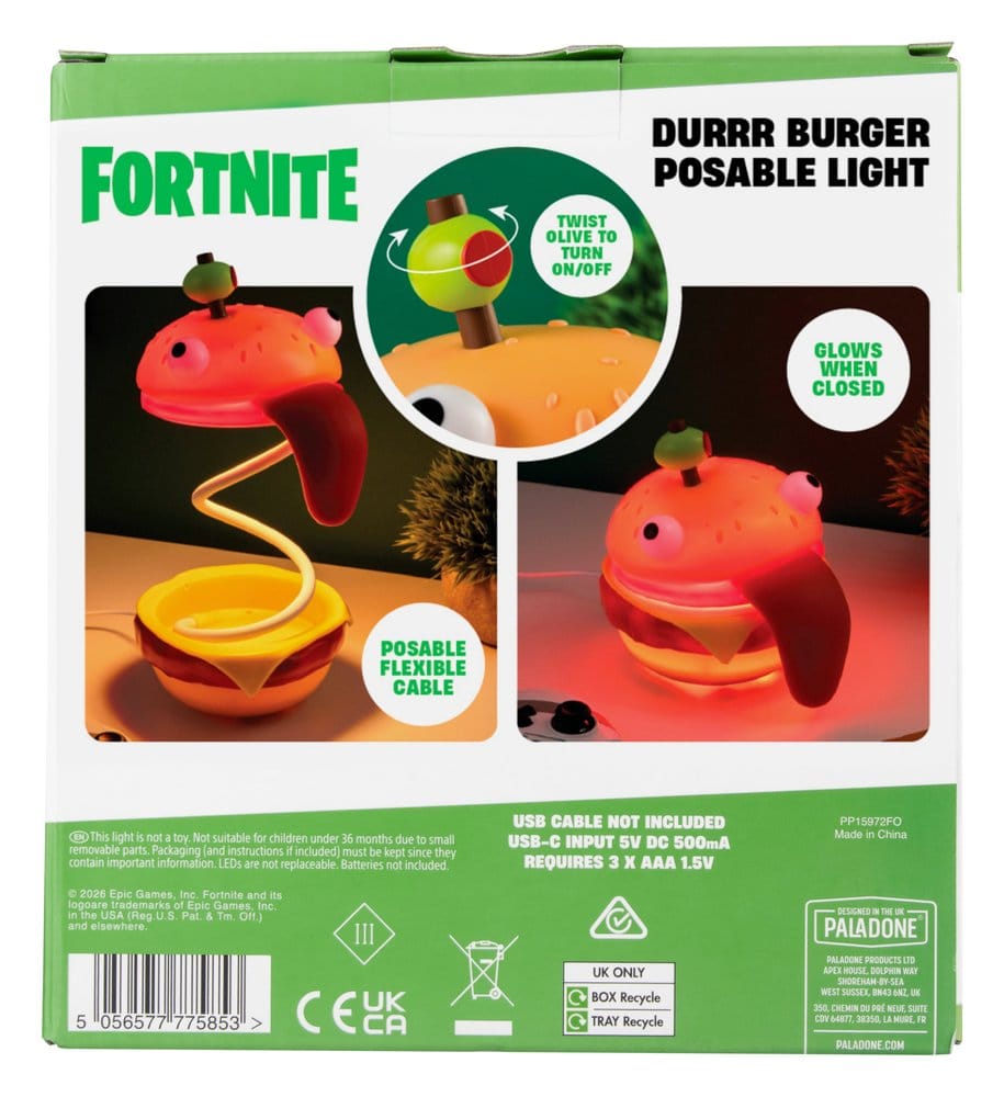 Fortnite Durrr Burger böjbar lampa 30 cm