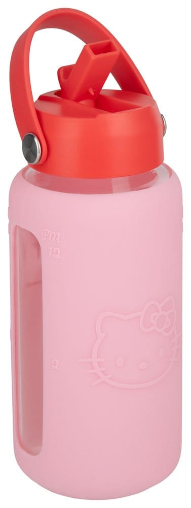 Sanrio vattenflaska i glas Hello Kitty med skyddsfodral