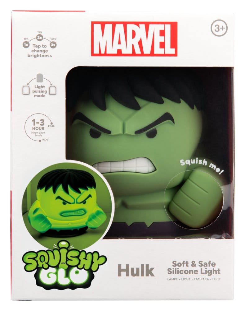 Marvel Universe SquishyGlo silikonlampa Hulk uppladdningsbar 15 cm