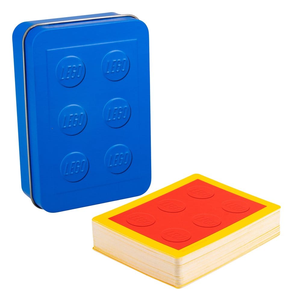 Lego spelkort i plåtburk