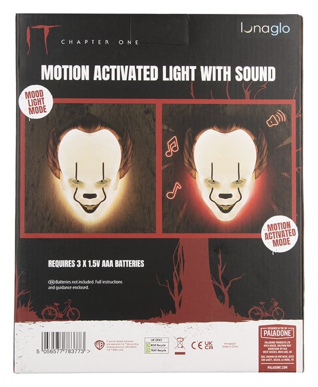 It Pennywise Mask lampa med rörelsesensor 25 cm