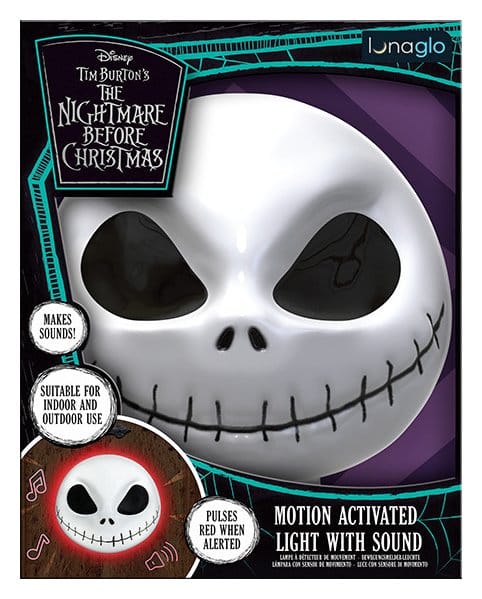 Nightmare Before Christmas Jack Skellington Mask Lampa med Rörelsesensor 23 cm