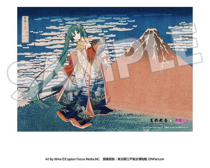 Katsushika Hokusai x Hatsune Miku Acrylic Panel Thirty-six Views of Mount Fuji Fine Wind