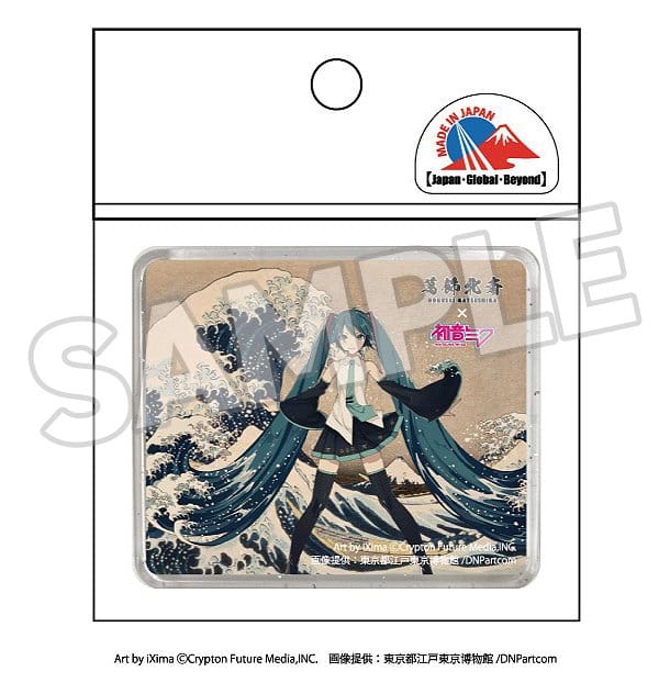 Katsushika Hokusai x Hatsune Miku 3D-magnet Trettiosex vyer av Fuji-berget Den stora vågen utanför Kanagawa