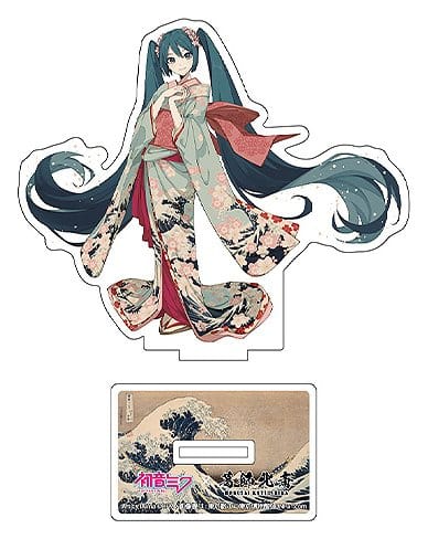 Hatsune Miku x Katsushika Hokusai iXima Die-Cut Akrylställ Det Stora Vågen från Kanagawa (Kimono) 10 cm (5)