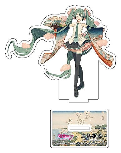 Hatsune Miku x Katsushika Hokusai iXima Die-Cut Akrylställning Shinagawa Gotenyama på Tokaidō 10 cm (5)