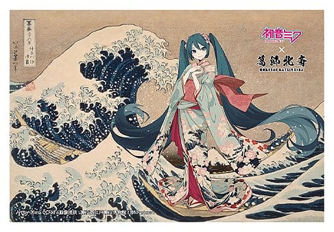 Hatsune Miku x Katsushika Hokusai iXima vykort Den stora vågen utanför Kanagawa (Kimono) (10-pack)