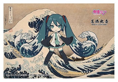 Hatsune Miku x Katsushika Hokusai iXima Vykort Den Stora Vågen vid Kanagawa (Chibi Karaktär) (10)
